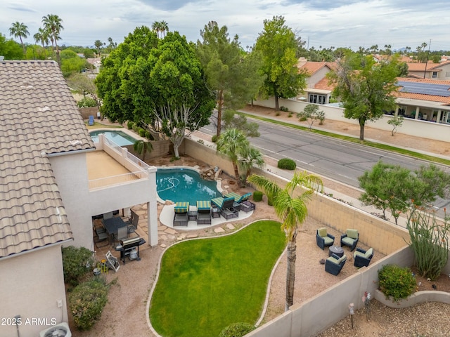 2218 E Anchor Dr, Gilbert, AZ 85234 - view of pool featuring a fenced backyard, outdoor lounge area, a fenced in pool, and a patio