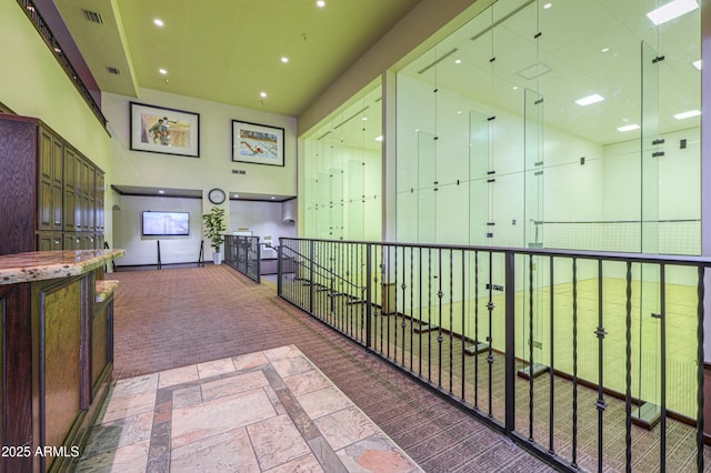 2218 E Anchor Dr, Gilbert, AZ 85234 - interior space with a high ceiling, carpet floors, visible vents, and recessed lighting