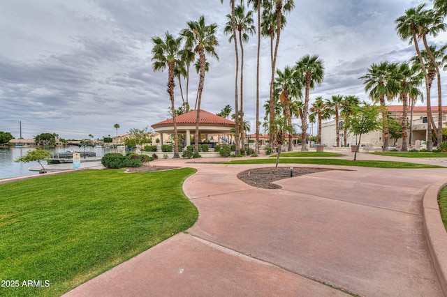 2218 E Anchor Dr, Gilbert, AZ 85234 - view of community with a gazebo, a yard, and a water view