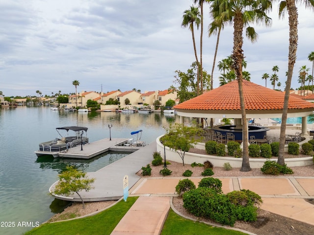 2218 E Anchor Dr, Gilbert, AZ 85234 - dock area featuring a gazebo and a water view