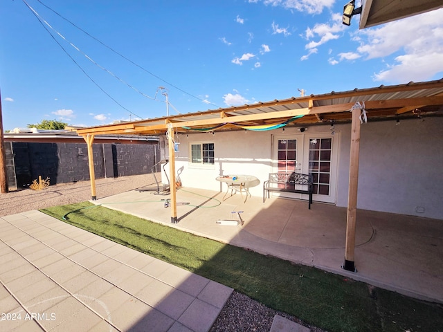 view of patio with french doors