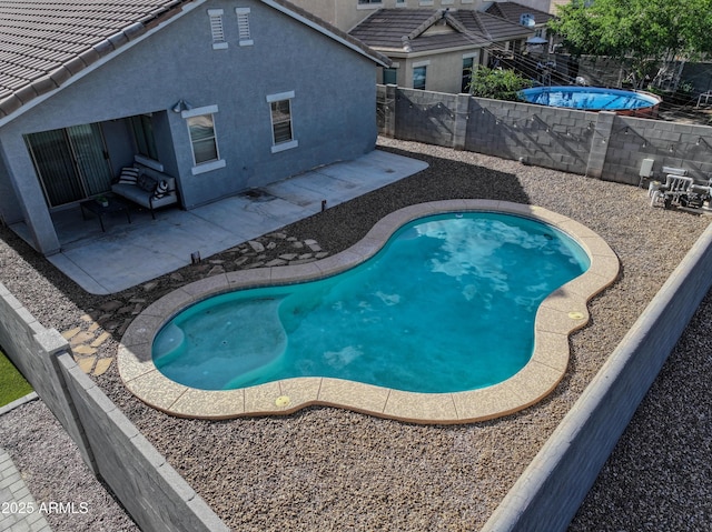 35721 N Zachary Rd, Queen Creek, AZ 85144 - view of pool with a patio, a fenced backyard, and a fenced in pool