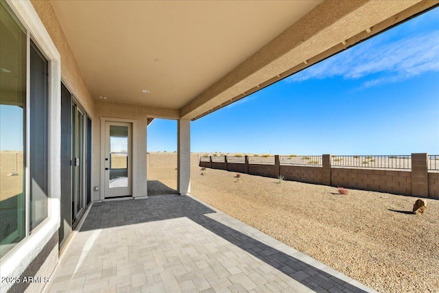 view of patio with a fenced backyard