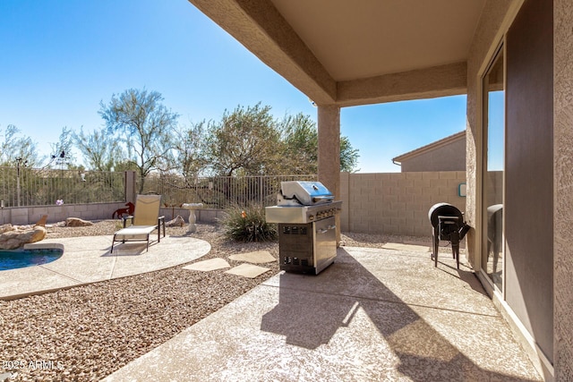 view of patio with area for grilling