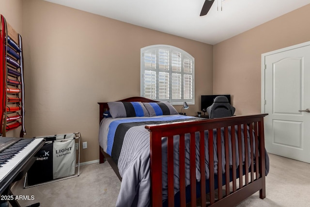 1268 N Pine St, Gilbert, AZ 85233 - bedroom with carpet floors, an office area, and ceiling fan