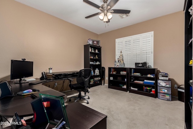 1268 N Pine St, Gilbert, AZ 85233 - office with a ceiling fan and carpet floors