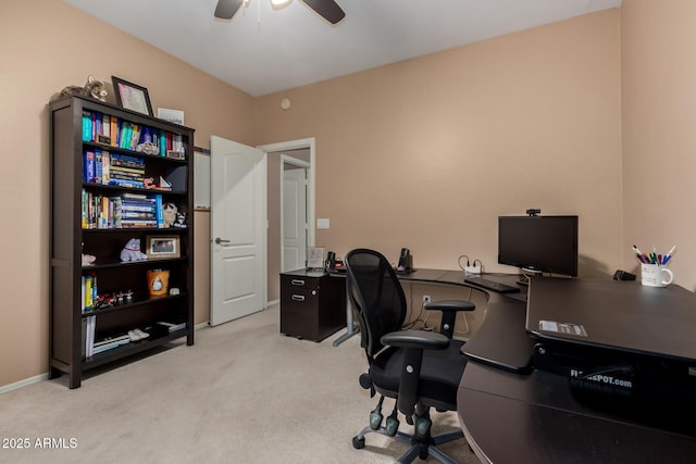 1268 N Pine St, Gilbert, AZ 85233 - office featuring ceiling fan and light carpet