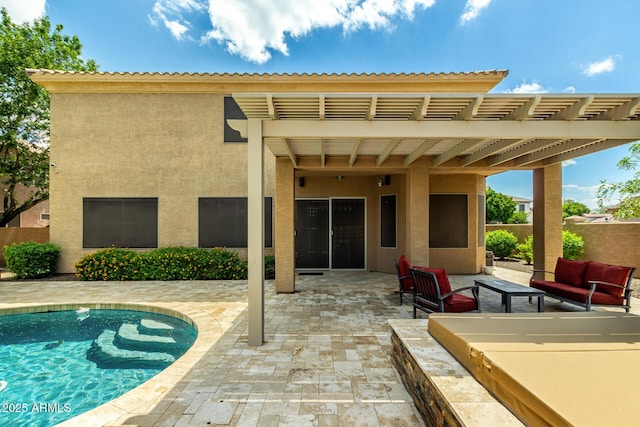 1268 N Pine St, Gilbert, AZ 85233 - view of pool with a patio area and an outdoor living space