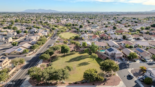 drone / aerial view with a mountain view