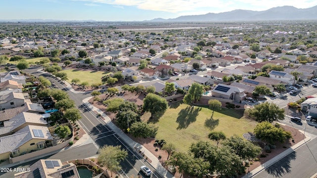 aerial view with a mountain view