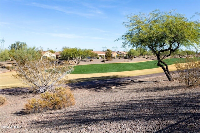 view of property's community featuring a yard