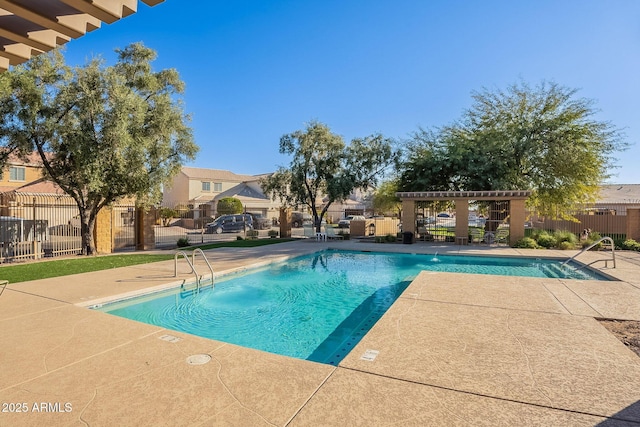 view of pool featuring a patio