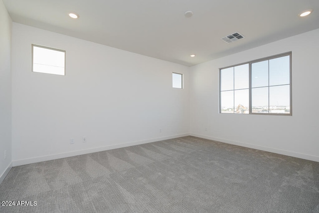 carpeted spare room featuring a healthy amount of sunlight