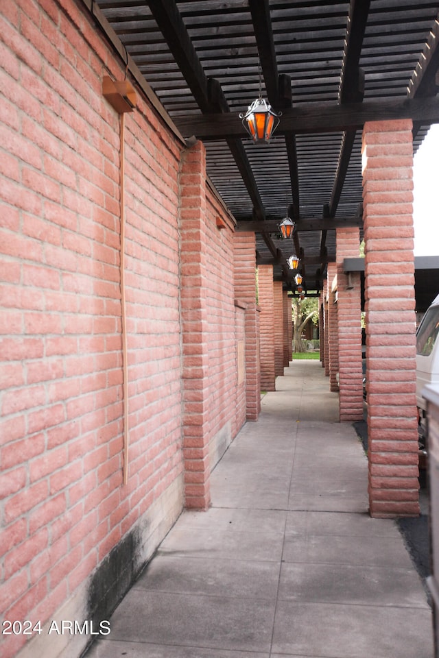 exterior space featuring a pergola and a patio area