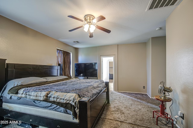6811 W Darrel Rd, Laveen, AZ 85339 - bedroom with carpet flooring, visible vents, baseboards, and a ceiling fan