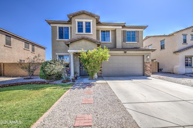 6811 W Darrel Rd, Laveen, AZ 85339 - traditional-style house featuring fence, a garage, stucco siding, and driveway