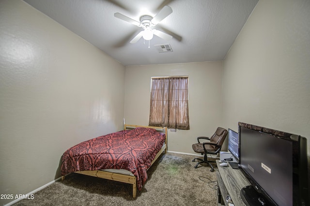 6811 W Darrel Rd, Laveen, AZ 85339 - bedroom with carpet, visible vents, baseboards, and a ceiling fan