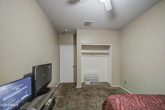 6811 W Darrel Rd, Laveen, AZ 85339 - carpeted bedroom featuring ceiling fan, a closet, and visible vents