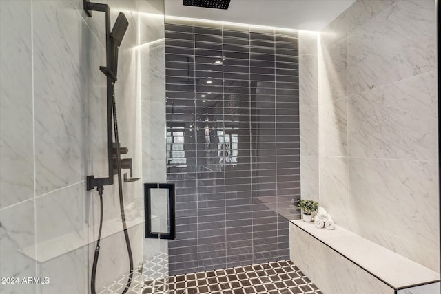 bathroom with walk in shower