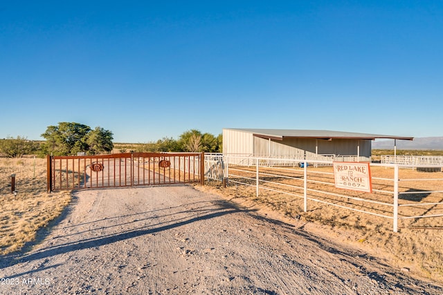 exterior space featuring a rural view