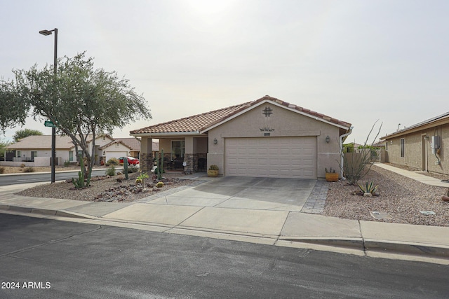 view of front of property featuring a garage