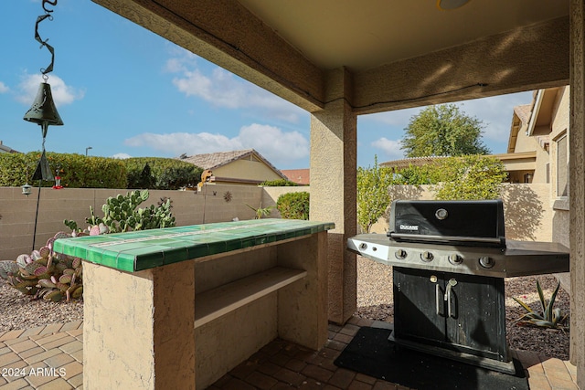 view of patio / terrace with a grill