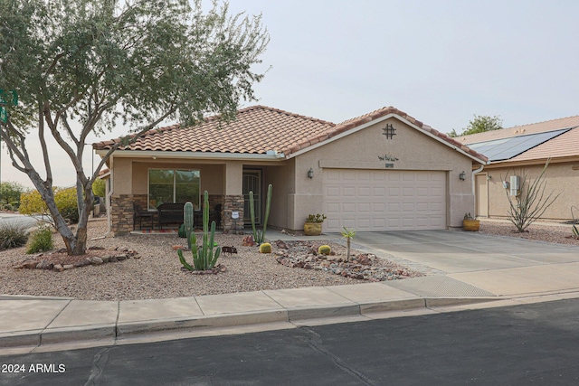 view of front facade with a garage