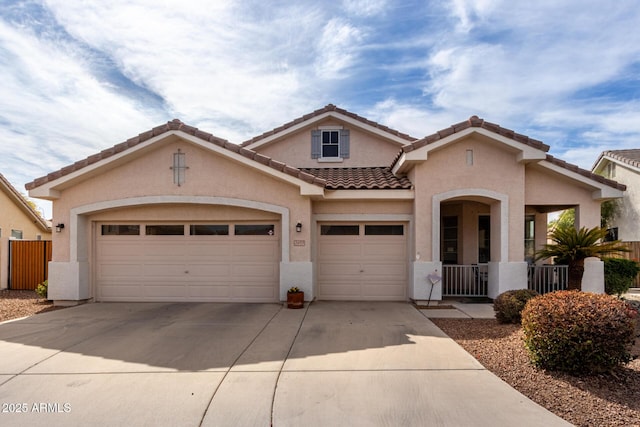 view of front facade with a garage