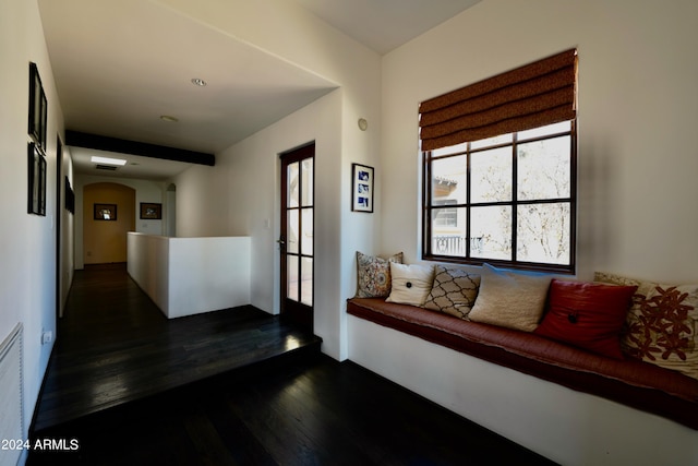 hall with dark hardwood / wood-style floors