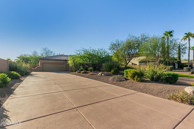 view of front of property featuring a garage