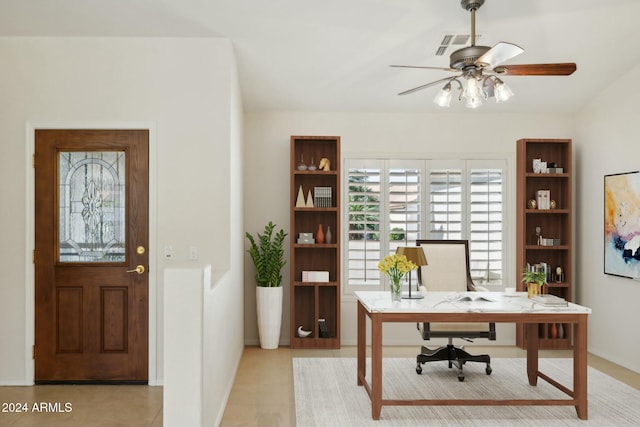 15016 W Monterey Way, Goodyear, AZ 85395 - office with visible vents, baseboards, and ceiling fan