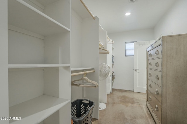 view of walk in closet