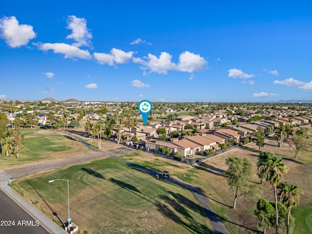 aerial view with a residential view