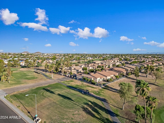 birds eye view of property with a residential view