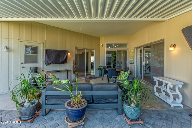 view of patio with an outdoor hangout area