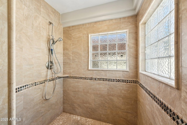 7214 E Royal Palm Rd, Scottsdale, AZ 85258 - bathroom with tiled shower and healthy amount of natural light