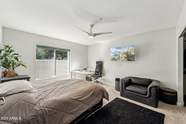 7214 E Royal Palm Rd, Scottsdale, AZ 85258 - bedroom featuring carpet floors, a ceiling fan, and baseboards