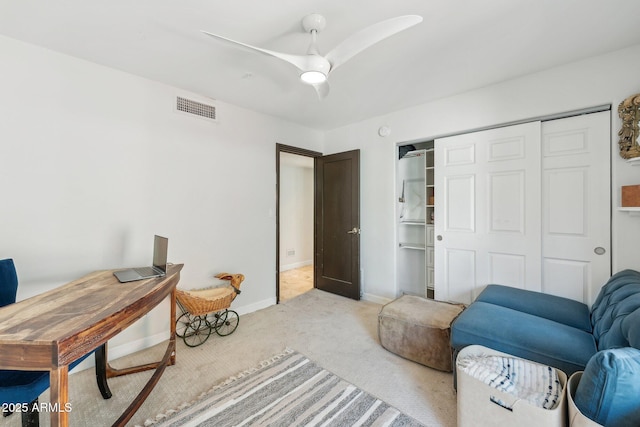 7214 E Royal Palm Rd, Scottsdale, AZ 85258 - carpeted office featuring a ceiling fan and baseboards