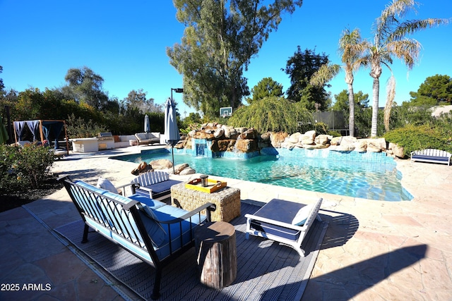 7214 E Royal Palm Rd, Scottsdale, AZ 85258 - swimming pool featuring outdoor lounge area and a patio area