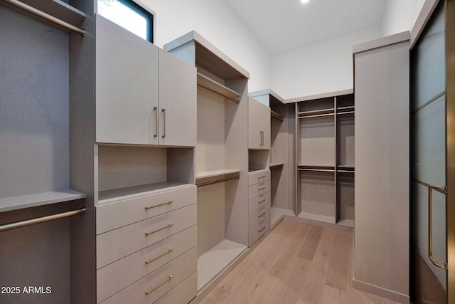 spacious closet with light wood-style floors