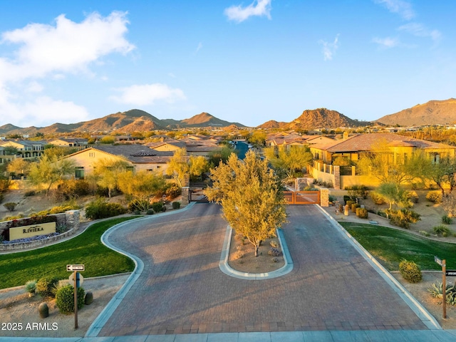 mountain view with a residential view