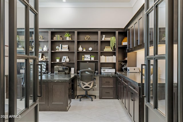 office featuring light tile patterned flooring