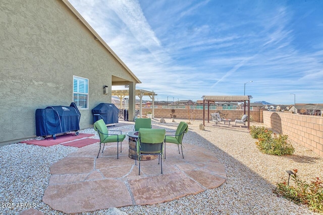 view of patio with a grill