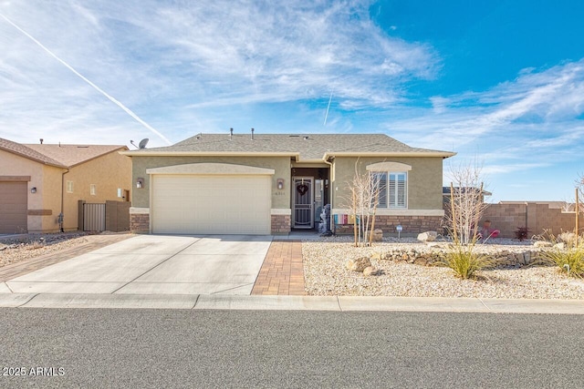 single story home featuring a garage