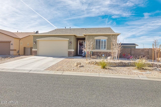 single story home featuring a garage