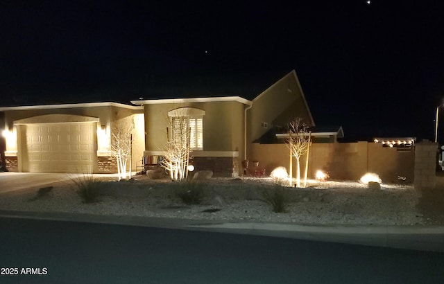 view of front of house with a garage