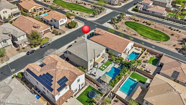 drone / aerial view with a residential view