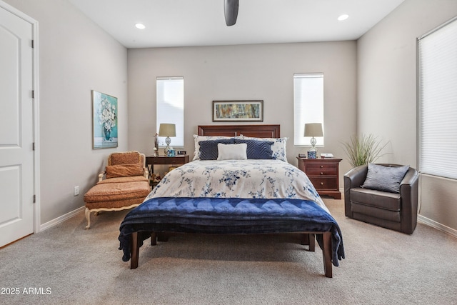 19045 N 269th Dr, Buckeye, AZ 85396 - bedroom featuring carpet flooring, baseboards, recessed lighting, and ceiling fan