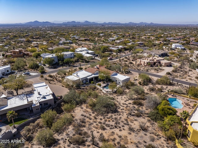 drone / aerial view with a mountain view