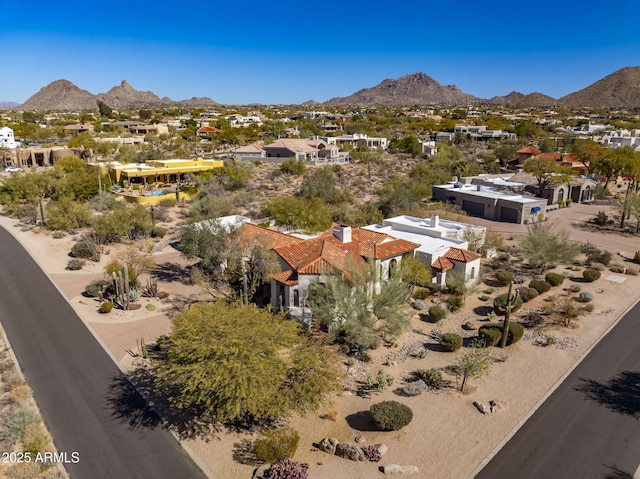 drone / aerial view with a mountain view